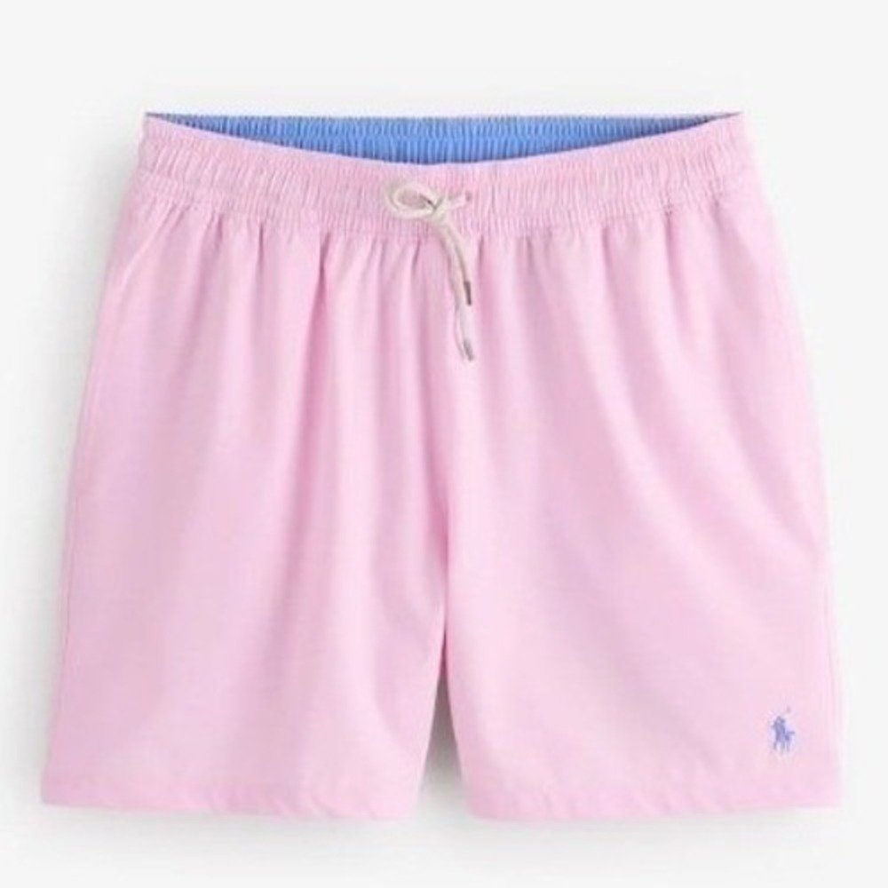 Polo Ralph‎ Lauren Mens 3XLT Pastel Pink Swim Trunks Board Shorts Blue Pony NWT
